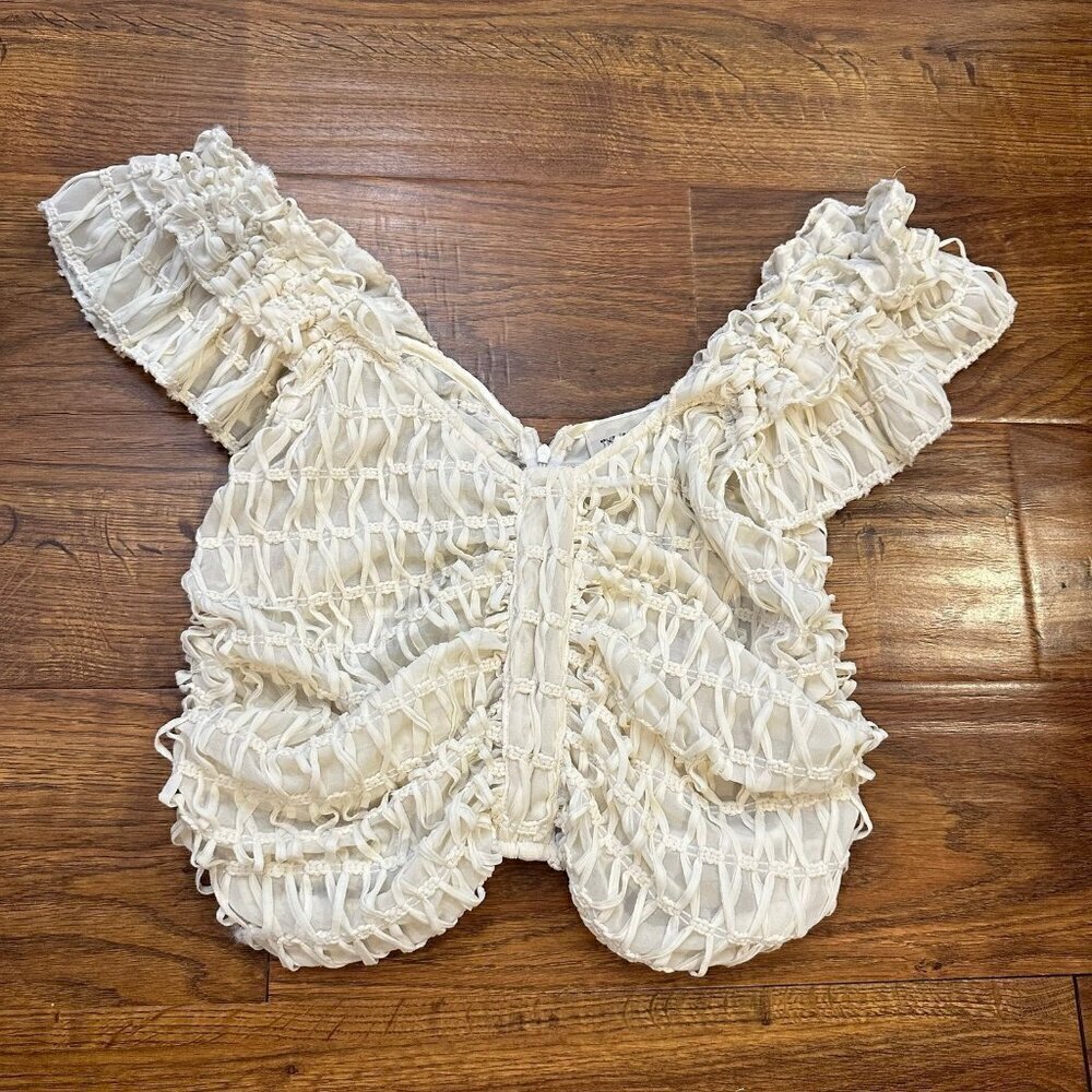 The Jerkins cropped shirred blouse